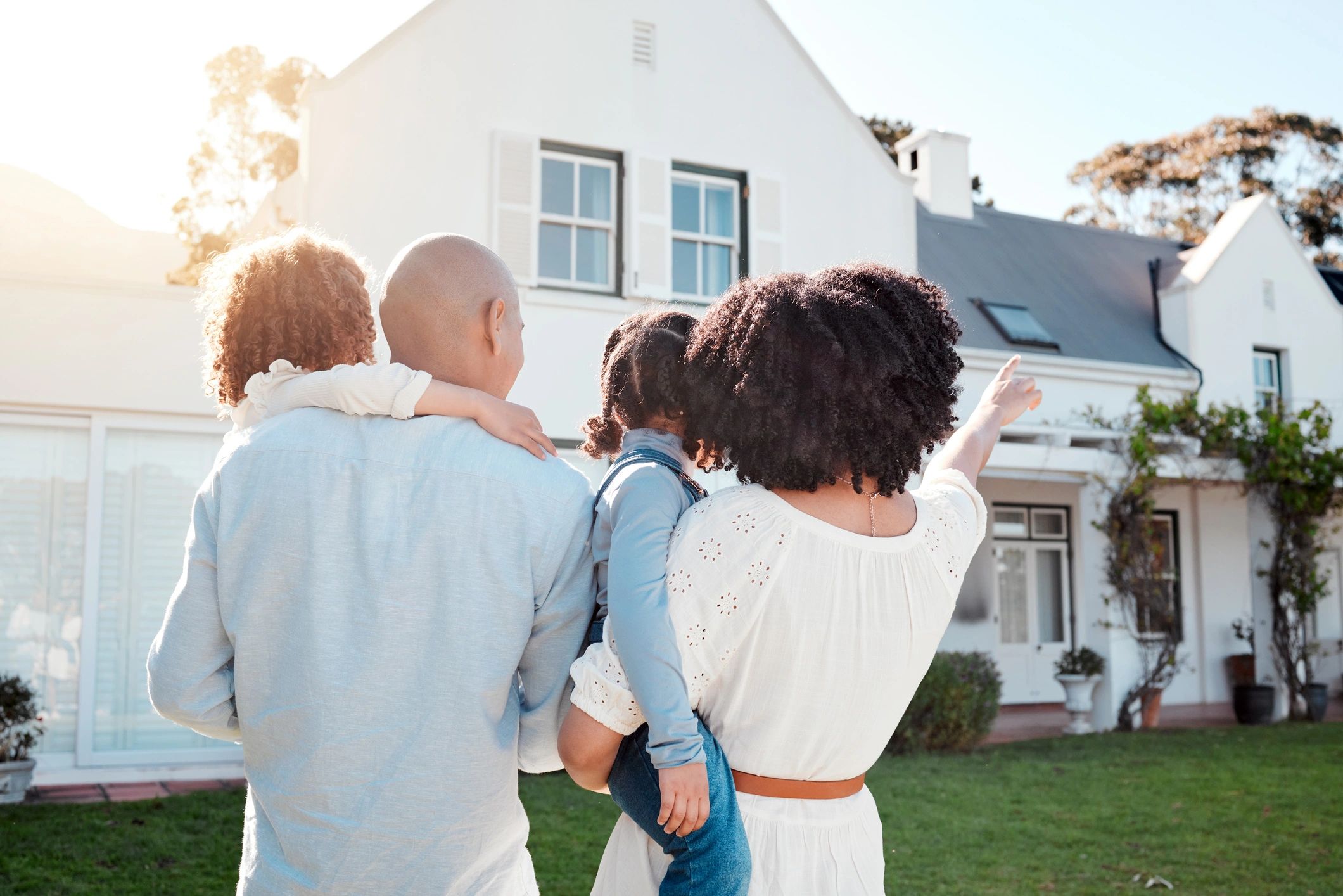 happy homeowner modern home