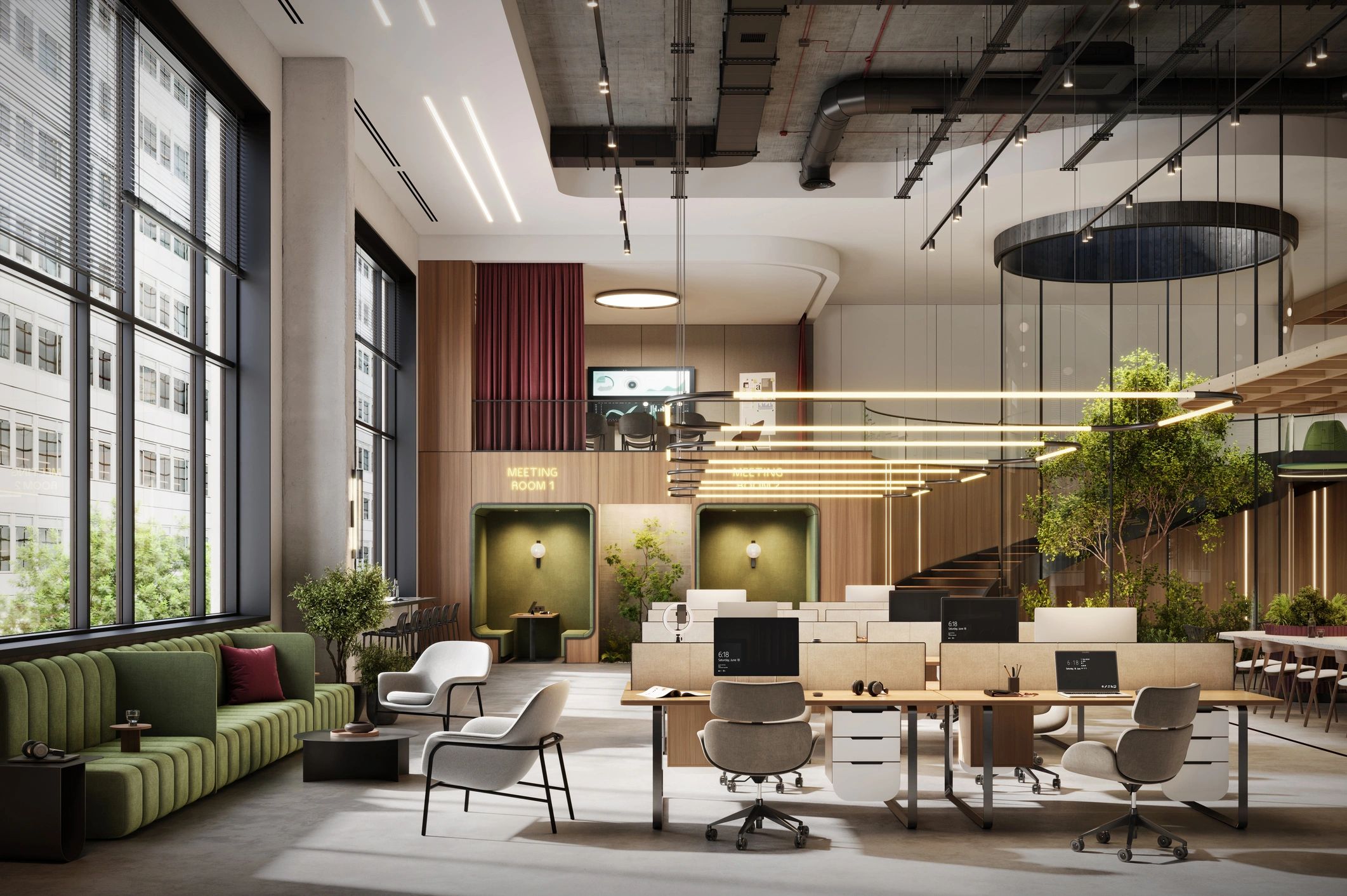 modern interior design workspace