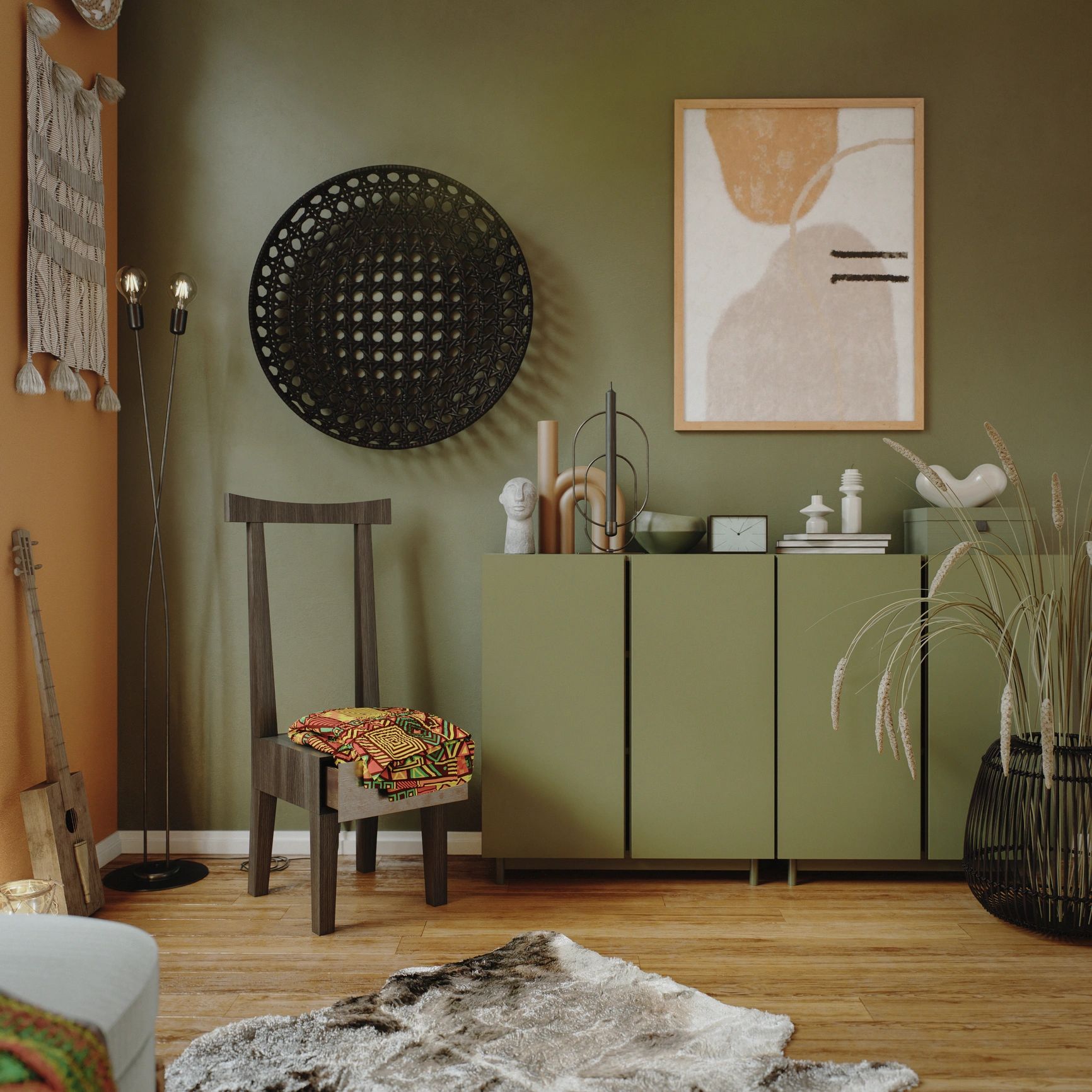 Contemporary interior with curated decor