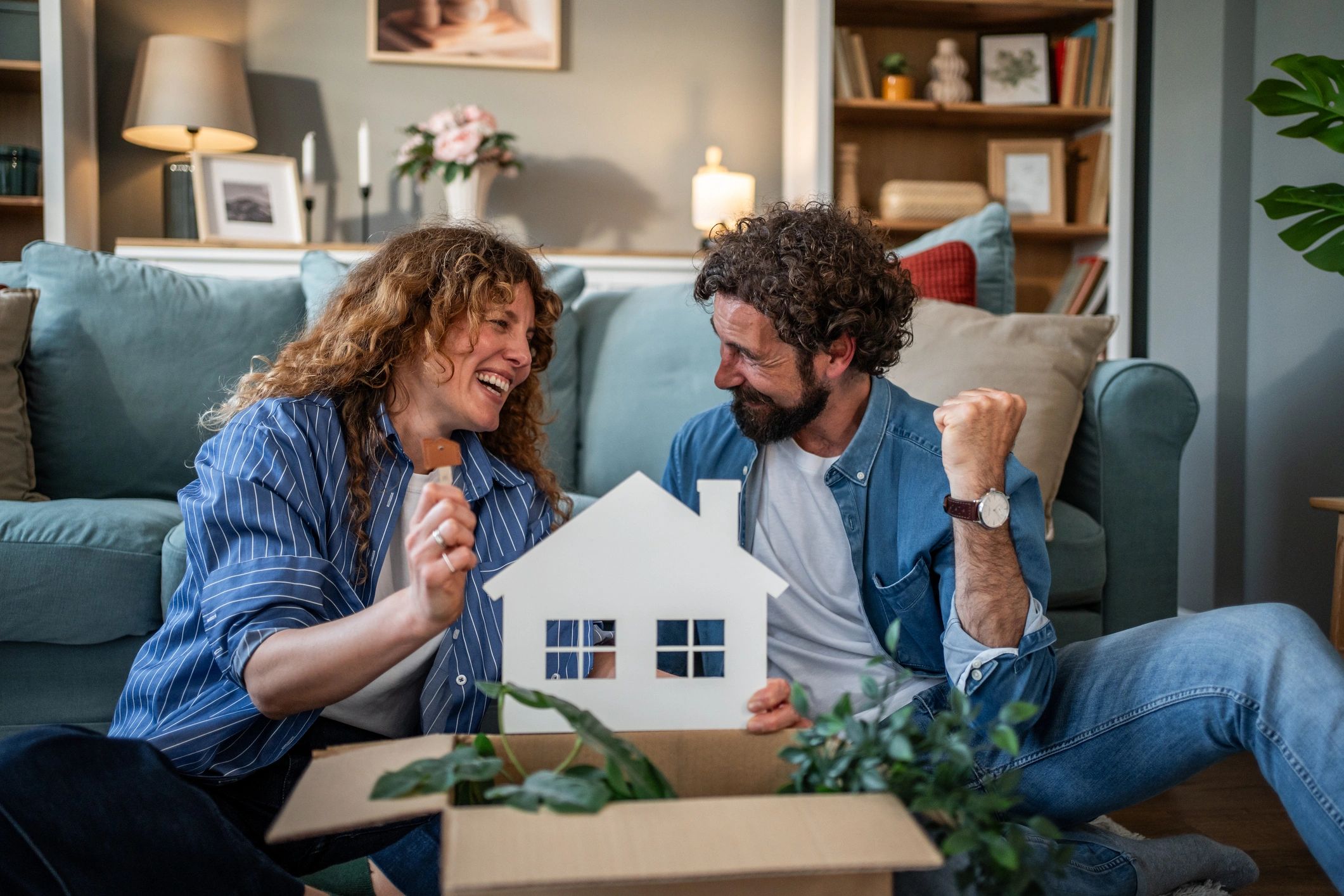 happy homeowner modern home